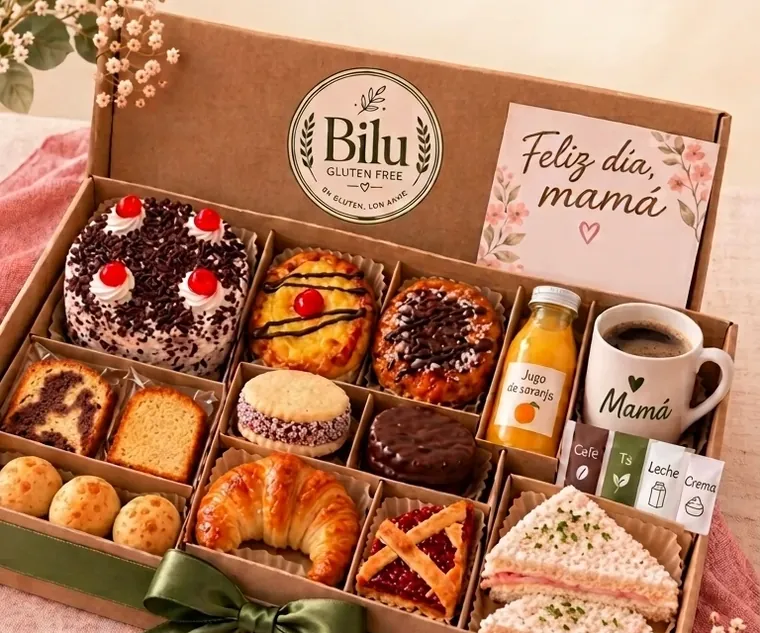 Caja de Bilu con productos sin TACC surtidos para una fecha especial
